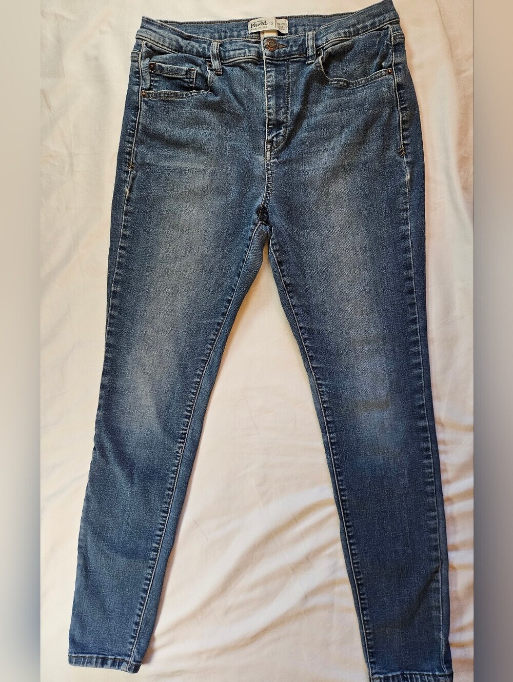 Mudd Juniors Blue FLX Stretch High Rise Skinny 5 Pocket Jeans Legging Size 13